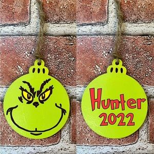 Personalized Grinch Christmas Ornaments Gift Tags
